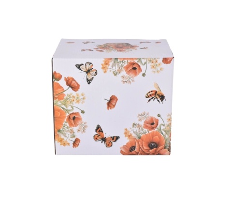 Dzbanek imbryk na podgrzewaczu maki crocus kosz kwiatów