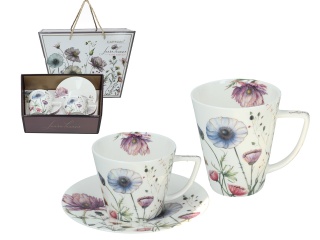Filiżanka kubek Carmani komplet do herbaty Lozano kwiaty