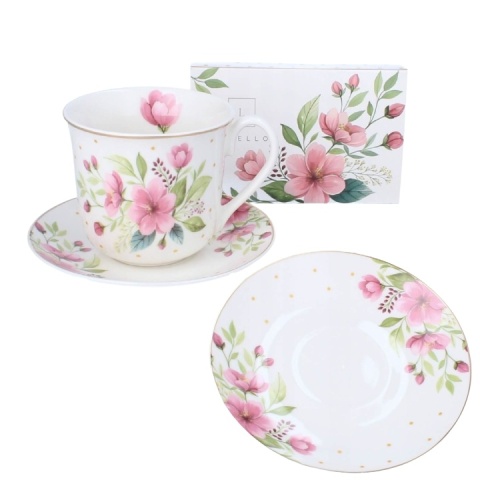 Filiżanka śniadaniowa Livello do herbaty porcelana kwiaty