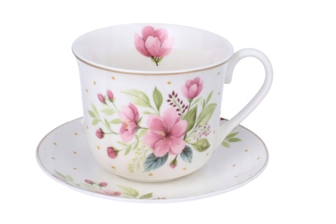 Filiżanka śniadaniowa Livello do herbaty porcelana kwiaty