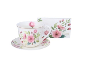 Filiżanka śniadaniowa Livello do herbaty porcelana kwiaty