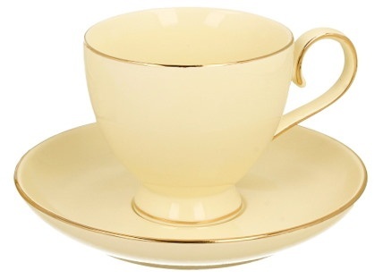 Filiżanki Victoria do herbaty na urodziny ecru zestaw 6 szt