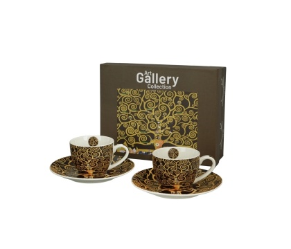 Filiżanki do espresso Klimt Drzewo życia zestaw 2 szt tree