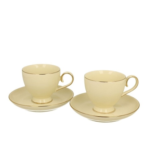 Filiżanki Victoria do kawy herbaty prezent ecru zestaw 2szt