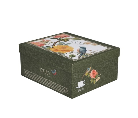 Filiżanki ze spodkami April na prezent komplet 2 szt róże