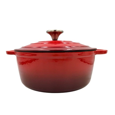 Garnek z pokrywką emaliowany żeliwny 4 l indukcja czerwony