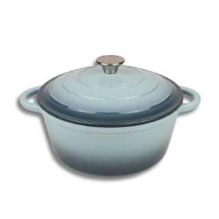 Garnek żeliwny emaliowany 4 l pokrywka indukcja miętowy