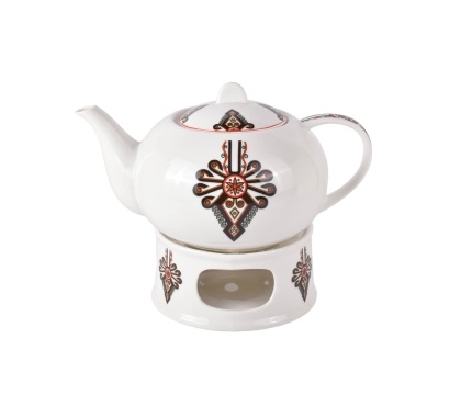 Imbryk dzbanek z podgrzewaczem parzenica porcelana crocus