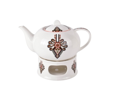 Imbryk dzbanek z podgrzewaczem parzenica porcelana crocus