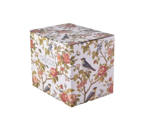 Dzbanek z podgrzewaczem imbryk ptaki na gałęzi crocus