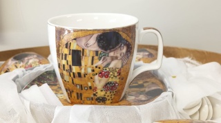 KLIMT POCAŁUNEK ZESTAW 6 FILIŻANEK + ŁYŻECZKI