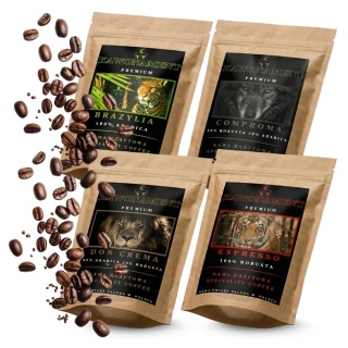 Kawa na prezent 4 x 100g ZIARNISTA świeżo palona