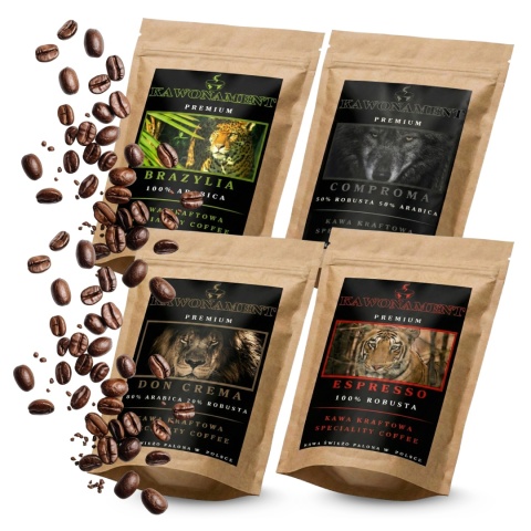 Kawa na prezent 4 x 100g ZIARNISTA świeżo palona