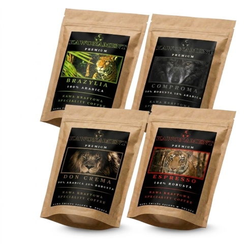 Kawa na prezent 4 x 100g ZIARNISTA świeżo palona