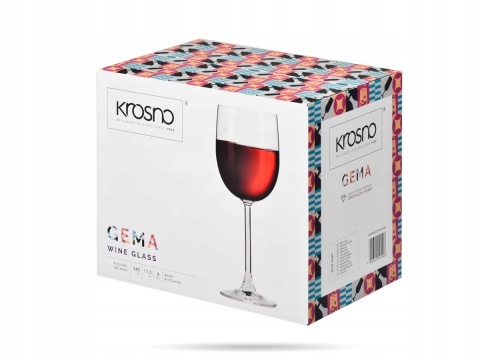 Kieliszki do wina Gema Krosno zestaw 6szt 340ml uniwersalne