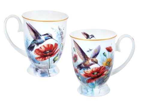 Kubki w sercu na prezent Lozano Carmani zestaw 2szt kolibry
