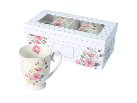 Kubki porcelana Livello 2 szt kwiaty na prezent do herbaty