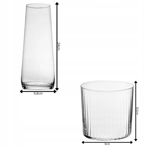 Krosno komplet do wody 5 el karafka szklanki szkło Lumi