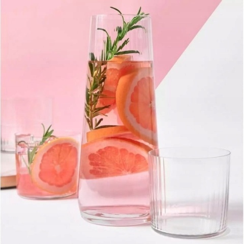 Krosno komplet do wody 5 el karafka szklanki szkło Lumi