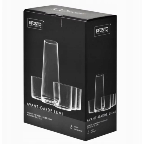 Krosno komplet do wody 5 el karafka szklanki szkło Lumi