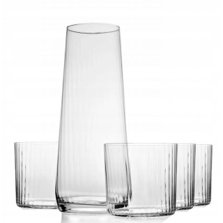 Krosno komplet do wody 5 el karafka szklanki szkło Lumi