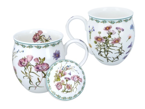 Kubek Kwiaty Polne z zaparzaczem beczułka prezent carmani