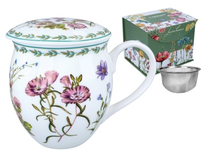 Kubek Kwiaty Polne z zaparzaczem beczułka prezent carmani