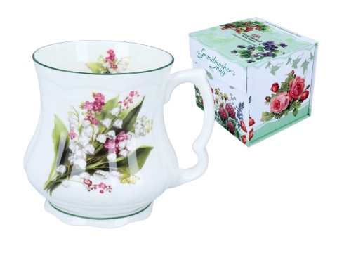 Kubek carmani babuni do herbaty konwalie prezent porcelana
