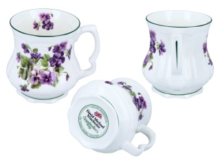 Kubek babuni do herbaty bratki carmani na urodziny porcelana