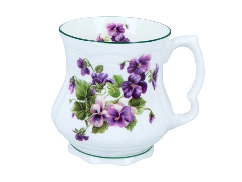 Kubek babuni do herbaty bratki carmani na urodziny porcelana