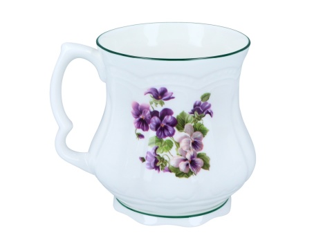 Kubek babuni do herbaty bratki carmani na urodziny porcelana