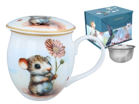 Kubek beczułka z zaparzaczem na prezent carmani nornica