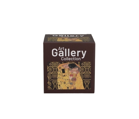 Kubek do kawy porcelana Pocałunek Klimt brown na urodziny