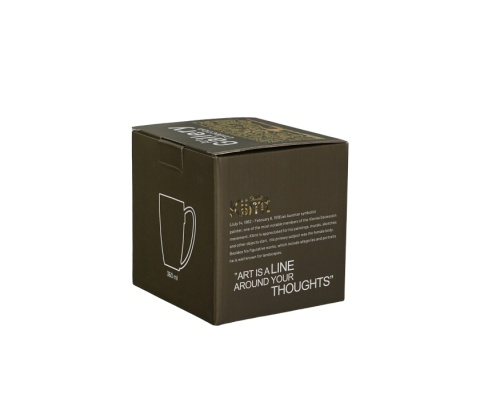 Kubek do kawy porcelana Drzewo życia Klimt brown na prezent