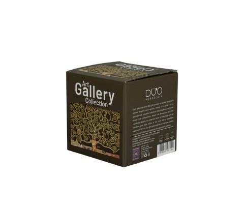 Kubek do kawy porcelana Drzewo życia Klimt brown na prezent