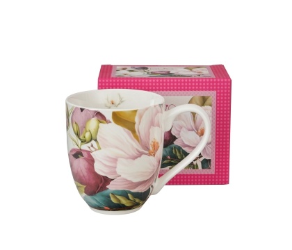 Kubek kubas jumbo xxl na prezent magnolie porcelana duo