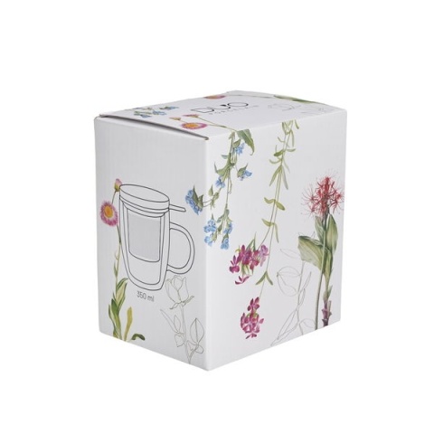 Kubek szklany z podwójną ścianką zaparzacz barwy natury