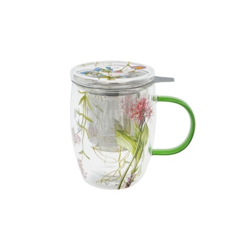 Kubek szklany z podwójną ścianką zaparzacz barwy natury