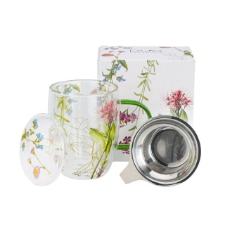 Kubek szklany z podwójną ścianką zaparzacz barwy natury