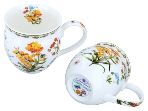 Kubek Kwiaty Polne z sitkiem beczułka na prezent carmani