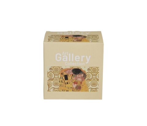 Kubek duży zaparzacz prezent na stopce Klimt pocałunek ecru