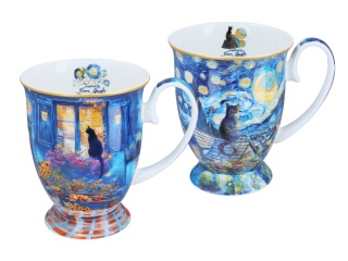 Kubki Carmani na prezent w sercu Gogh kot komplet 2szt