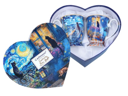 Kubki Carmani na prezent w sercu Gogh kot komplet 2szt