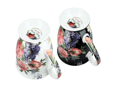 Kubki do kawy na prezent w sercu Carmani zestaw 2szt kwiaty