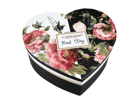 Kubki do kawy na prezent w sercu Carmani zestaw 2szt kwiaty