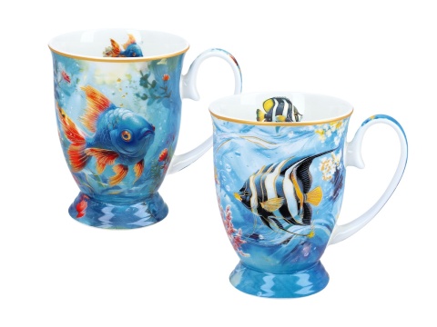 Kubki na prezent w sercu Lozano Carmani zestaw 2szt ryby
