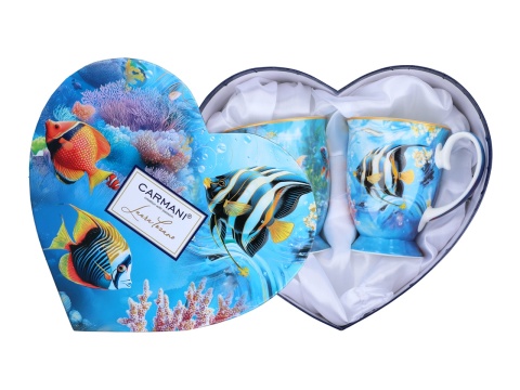 Kubki na prezent w sercu Lozano Carmani zestaw 2szt ryby