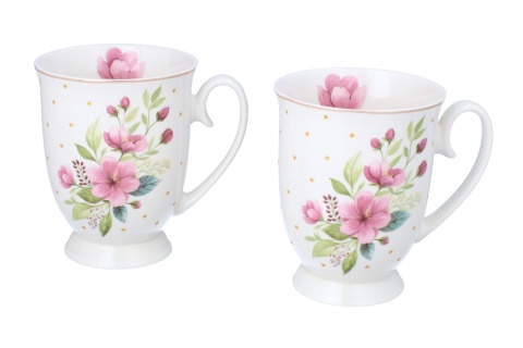 Kubki porcelana Livello 2 szt kwiaty na prezent do herbaty