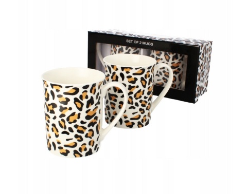 Kubki porcelana do herbaty Livello 2 szt kubek panterka