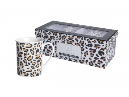 Kubki porcelana do herbaty Livello 2 szt kubek panterka